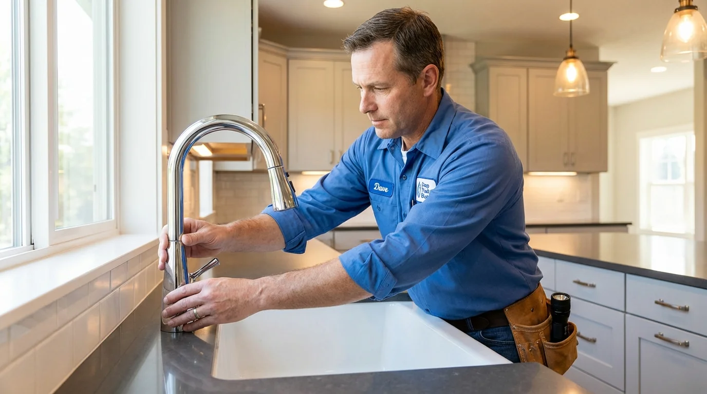 Kitchen faucet installation by Johns Plumbing LLC in North Collins